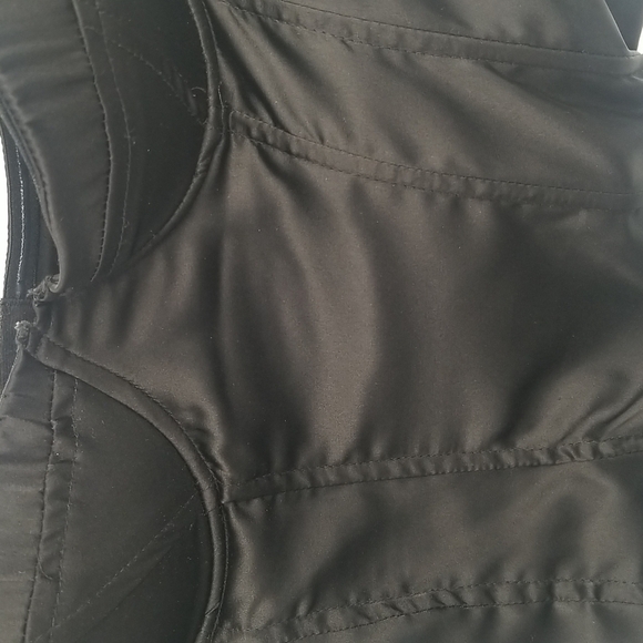 Fashion Nova Black Satin Bustier Corset Hook & Eye Back Closure Sz:M Whimsigoth - Picture 3 of 7
